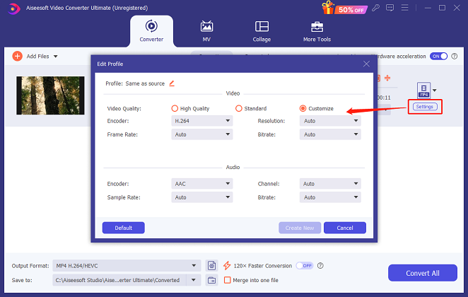 customize parameters