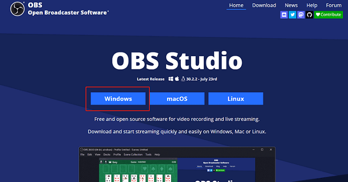 download and install OBS