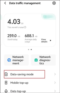 tap Data-saving mode