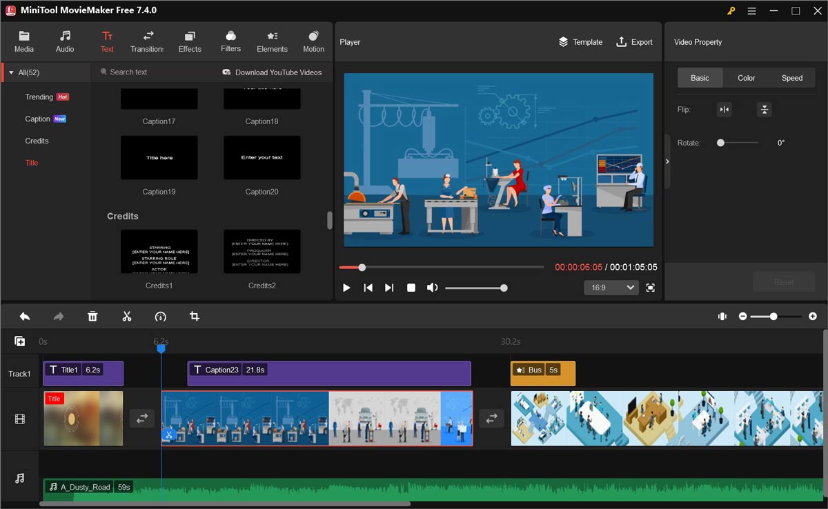 interface of MiniTool MovieMaker