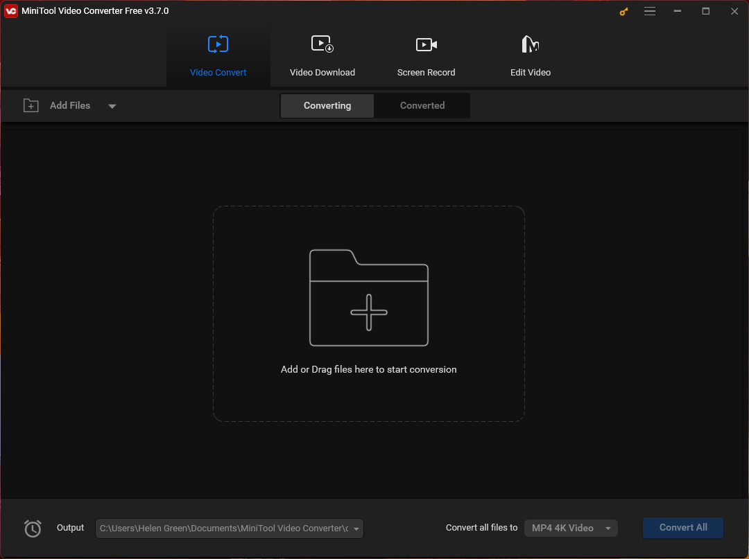 The Main Interface of MiniTool Video Converter