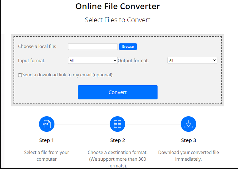 the interface of ConvertFiles