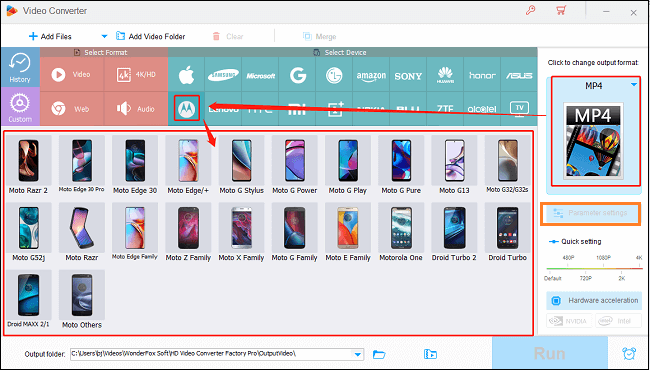 choose a Motorola format