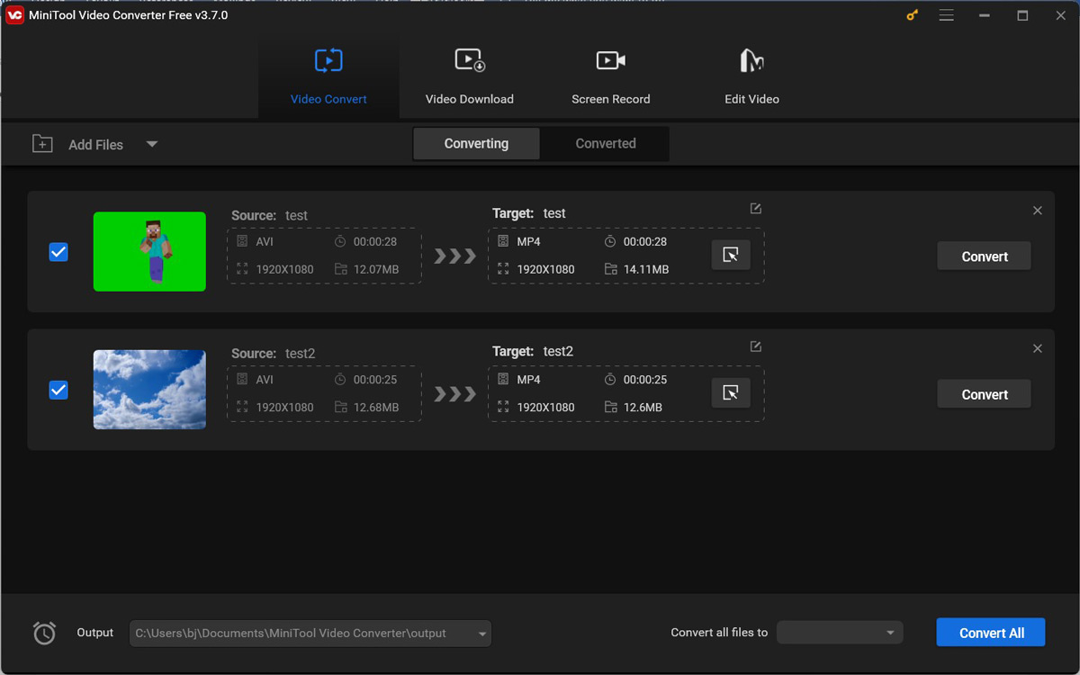 interface of MiniTool Video Converter