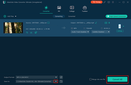 begin to convert the video to LG format