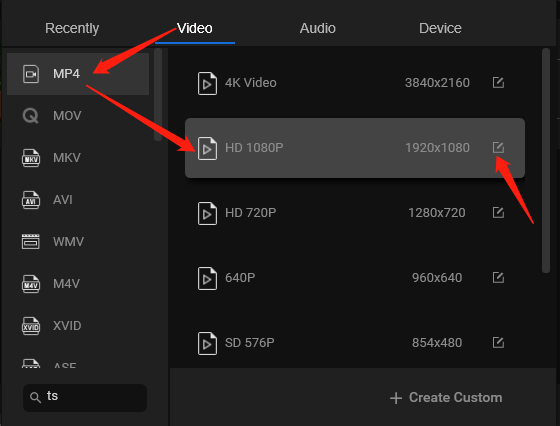 Select a proper MP4 video resolution to specify in MiniTool Video Converter