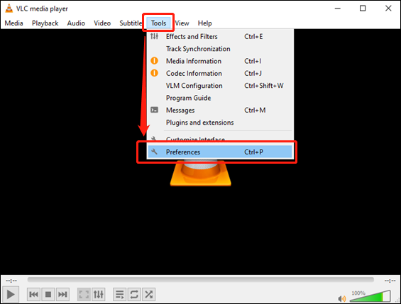 VLC media player main interface