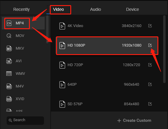 Go to Set up the selected MP4 video format in MiniTool Video Converter