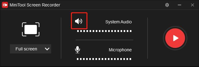 Click on the System Audio Icon