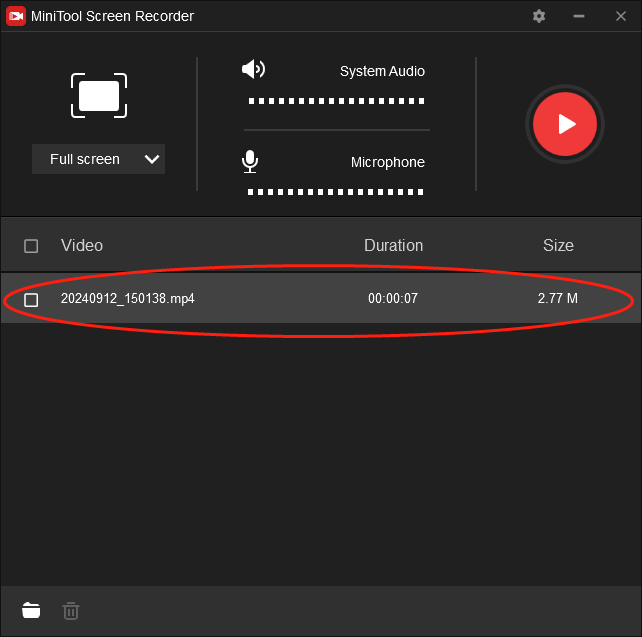 Double-click on the Recording File