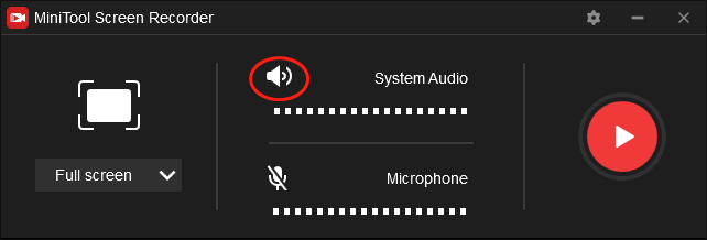 Click on the System Audio Icon