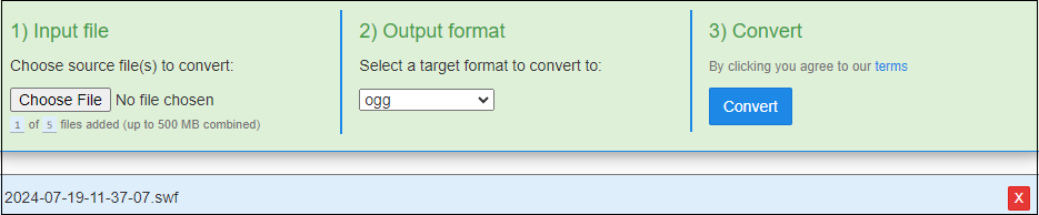 select ogg as the output format