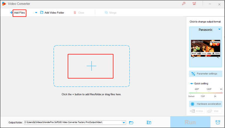 Click the Add Files button to import 8SVX file(s) for format conversion in WonderFox HD Video Converter Factory Pro