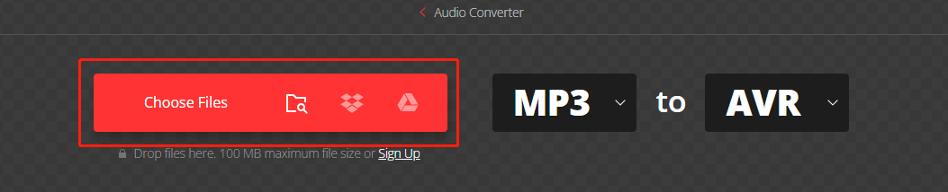 Click on Choose File to import your AVR file