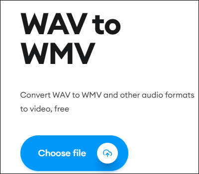 The WAV to WMV converter page of VEED.IO