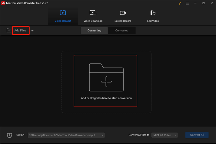 Import DJI video(s) for format conversion in MiniTool Video Converter