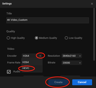 Change the video encoder for format conversion in MiniTool Video Converter