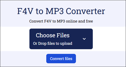 The F4V to MP3 conversion page of Convert Free