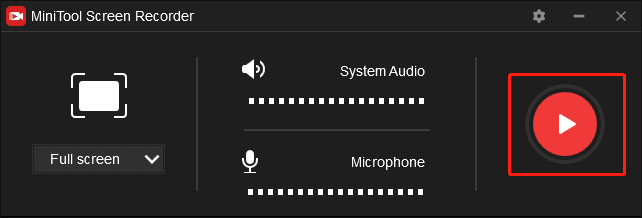 Click on the Record button in MiniTool Screen Recorder to begin to record Google Duo videos