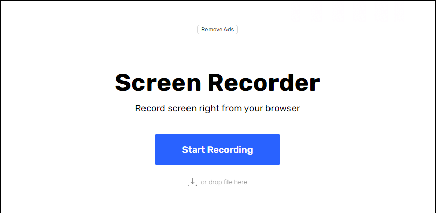 The interface of 123 Apps Screen Recorder