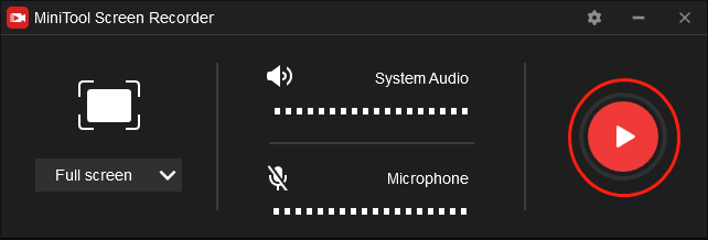 Click on the Record button in MiniTool Screen Recorder to start your recording