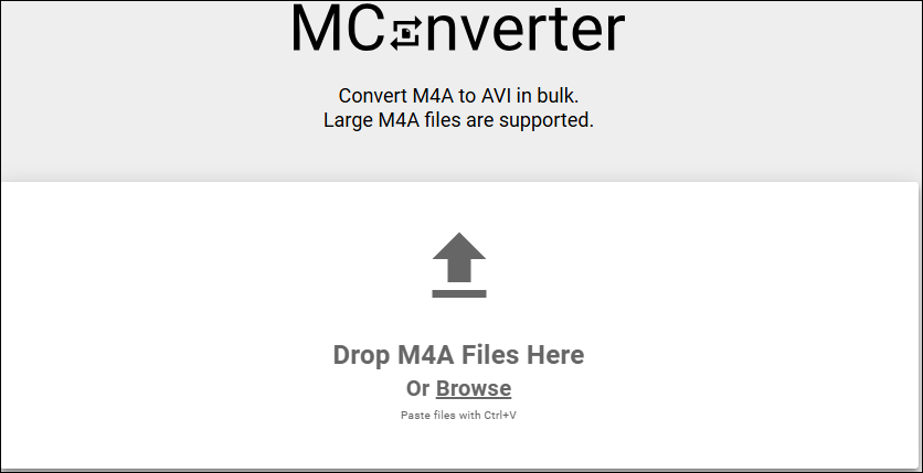 The M4A to AVI converter interface of MConverter