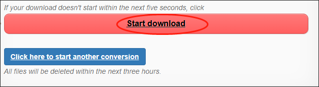 Click on the Start download button to download your converted file