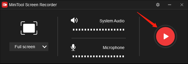 Click on the Record button in MiniTool Screen Recorder to begin to screen record on Houseparty app