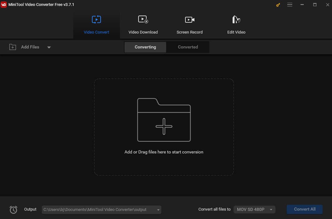 The interface of MiniTool Video Converter