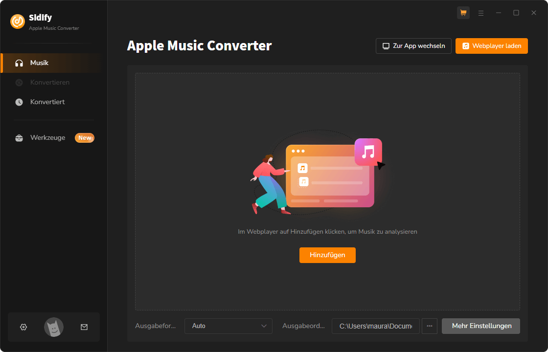 Hauptoberfläche von Sidify Apple Music Converter