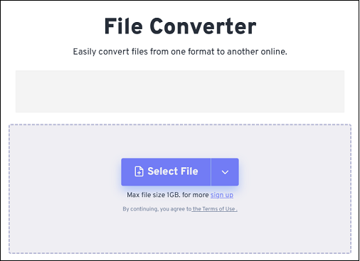 The main interface of FreeConvert