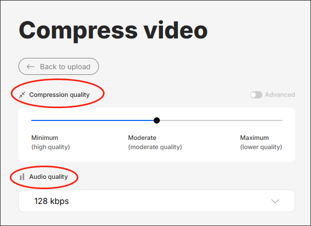 Customize the compression parameters based on your needs