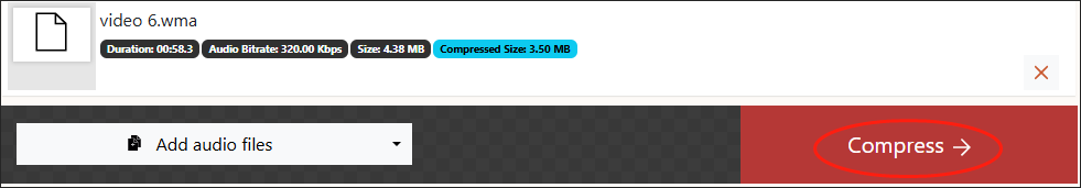 Click on the Compress button in XConvert to start your compression task