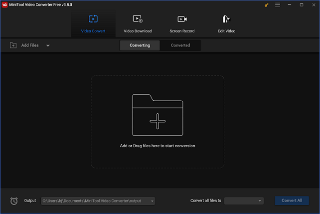 The main interface of MiniTool Video Converter