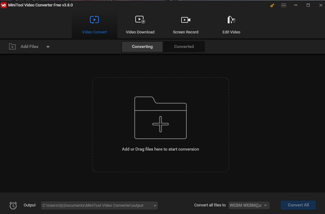 The main interface of MiniTool Video Converter