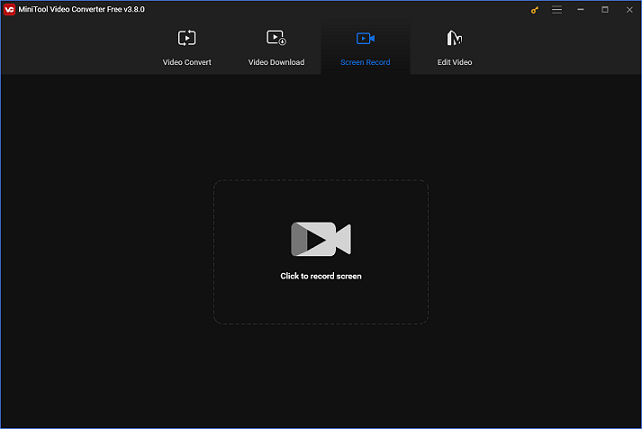 The Screen Record interface of MiniTool Video Converter