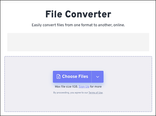 The main interface of FreeConvert