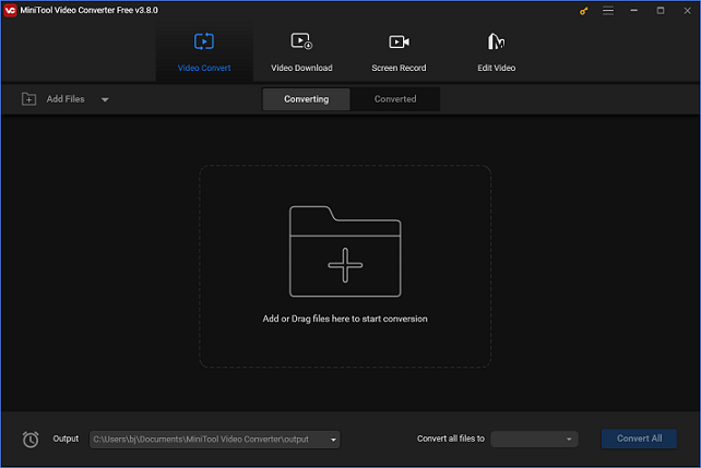 The main interface of MiniTool Video Converter