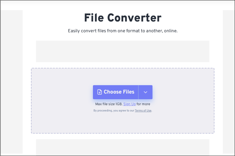 The interface of FreeConvert