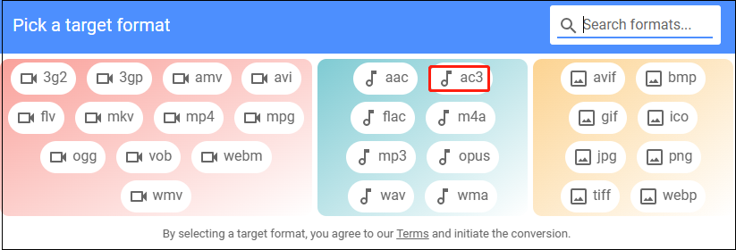 select ac3 in MConverter to begin converting MOV to AC3