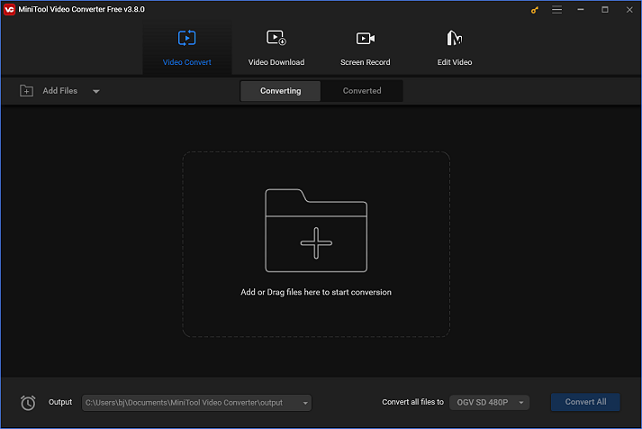 The main interface of MiniTool Video Converter