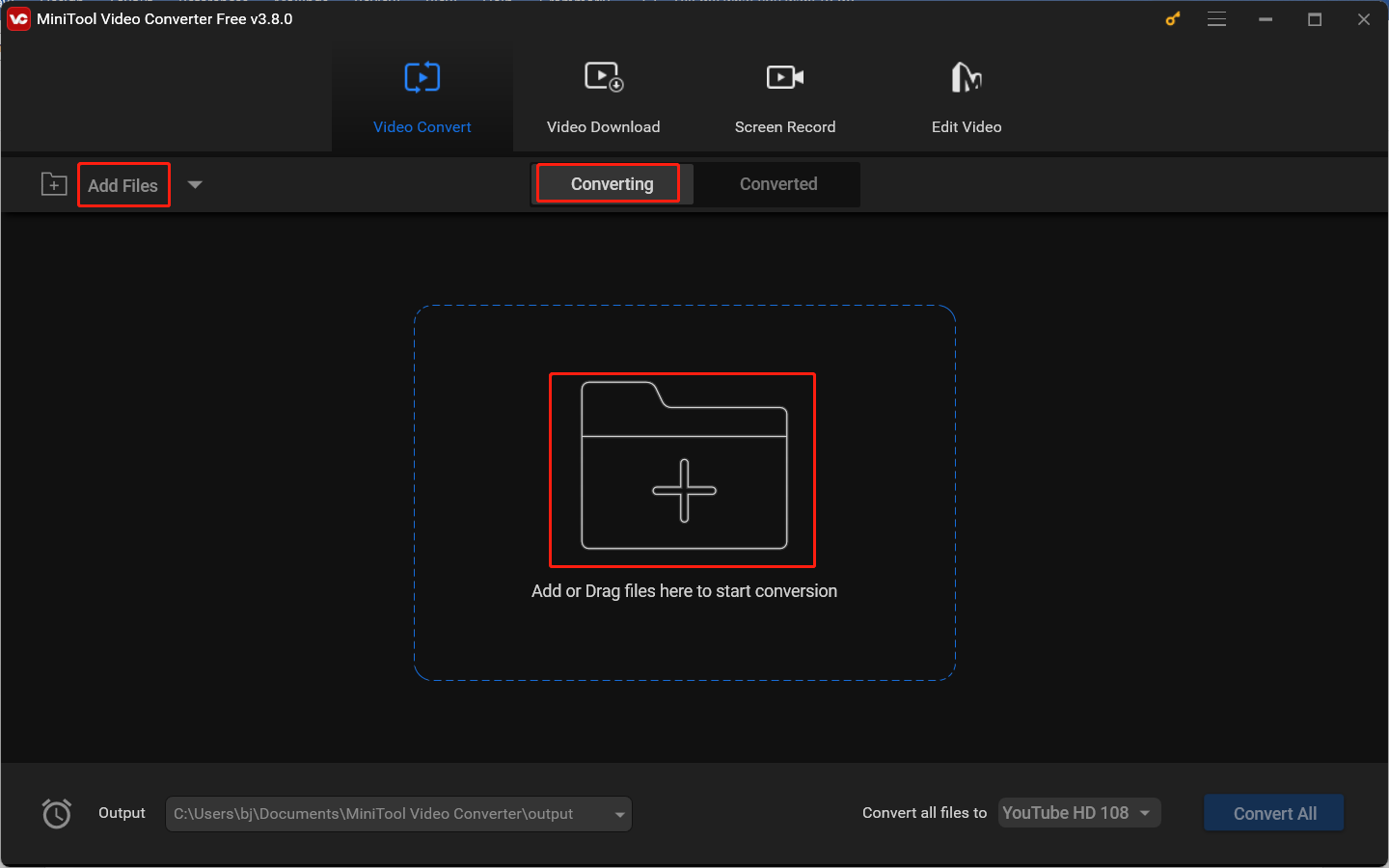 Import the target WMV video to MiniTool Video Convert for file conversion