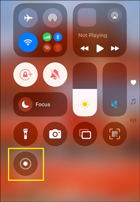 Tap on the Record icon in the Control Center of the iPhone to activate the screen recording process