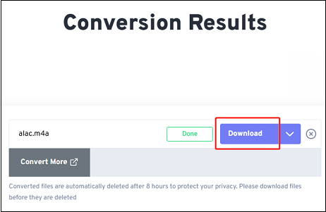 Click the Download button in FreeConvert to save the converted file to your computer