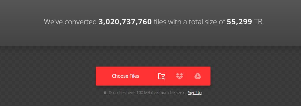 Click Choose Files in Convertio to load your AVI file