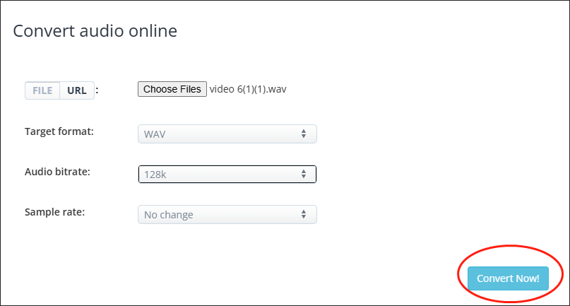 Click on the Convert Now button to begin changing the bitrate of your WAV files