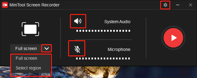 Adjust some settings in MiniTool Screen Recorder for screen recording on Twitter