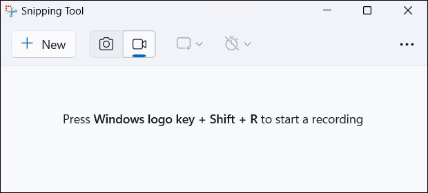 The main interface of Snipping Tool