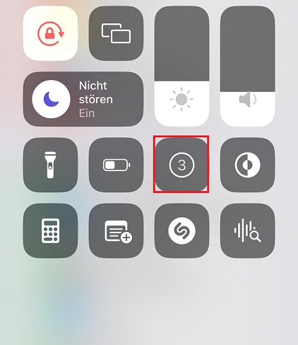 Bildschirmaufnahme auf dem iPhone beginnt nach einen Drei-Sekunden-Countdown