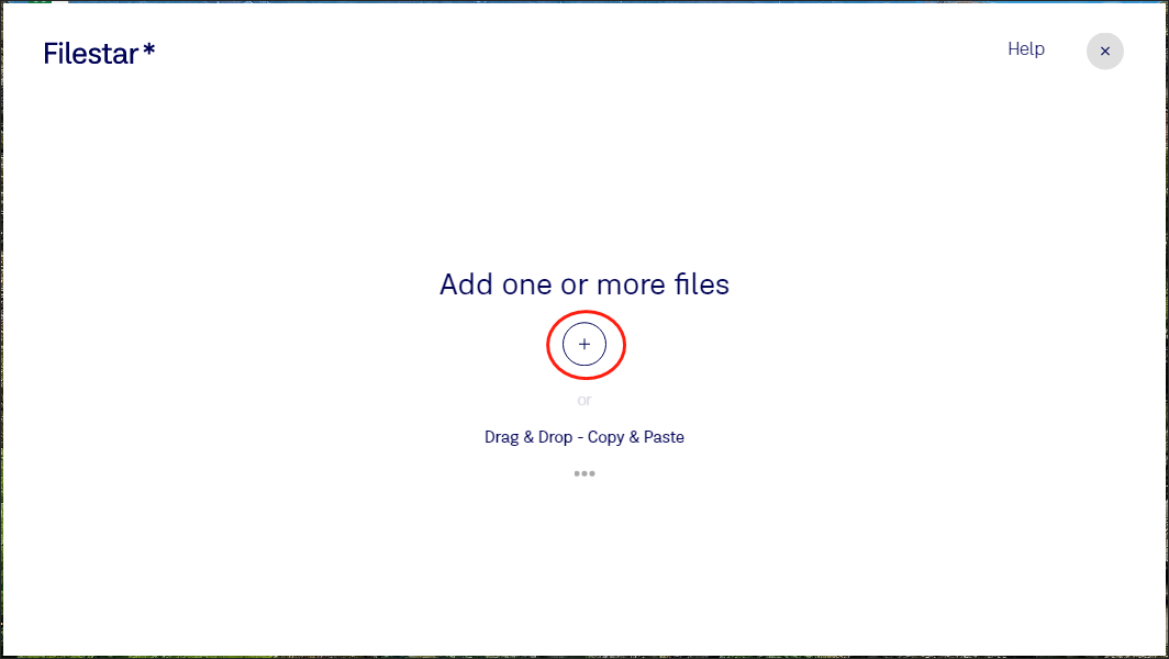 Click on the plus icon in Filestar to upload your MKA file